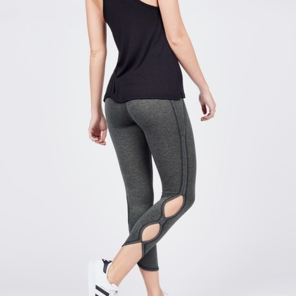 Free People Movement Cut Out Side Green Legging - Picture 7 of 8